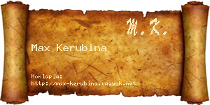 Max Kerubina névjegykártya